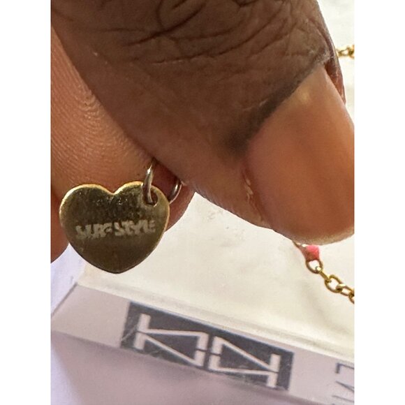 Womens Steel Ankle Bracelet Pink Accents Beach Wear Fashion Jewelry Boho Chic - Picture 6 of 10